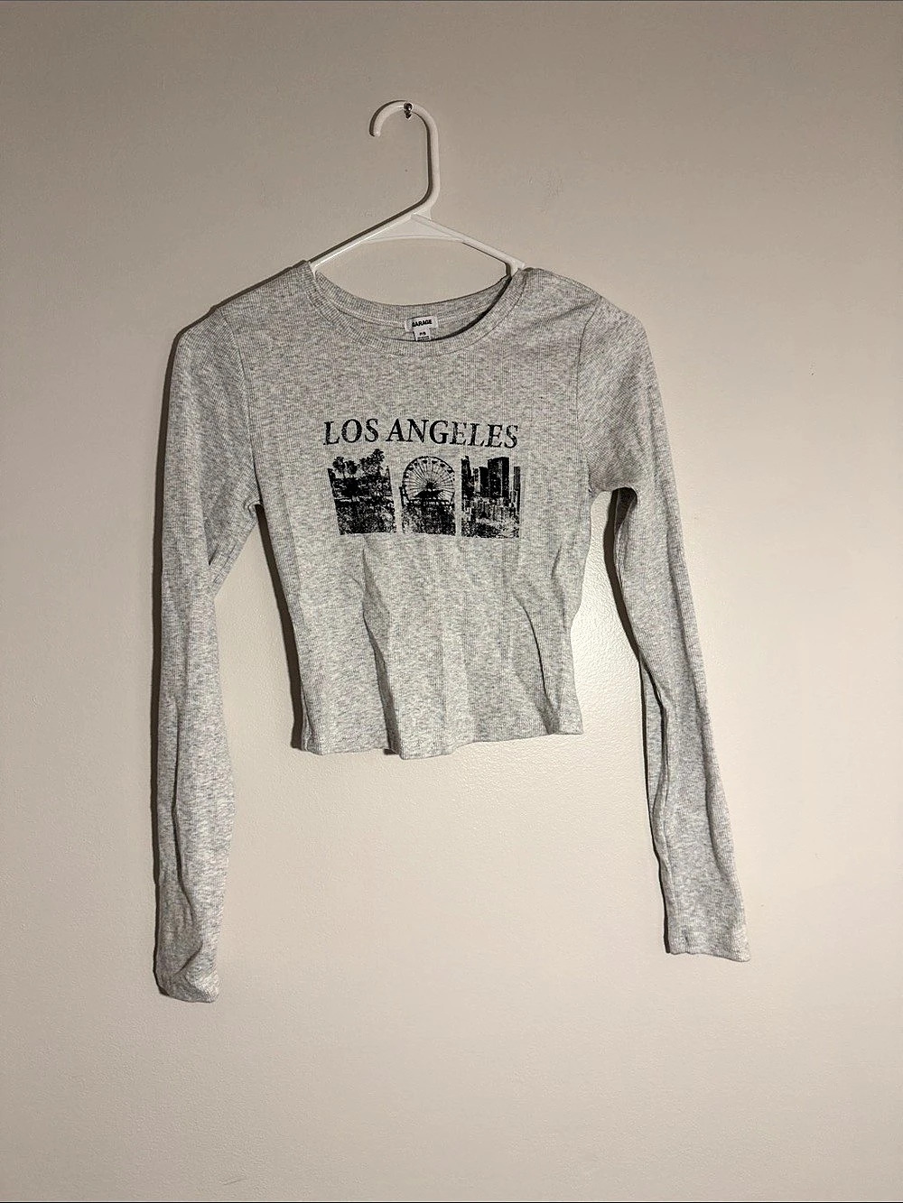 Garage Los Angeles Graphic Long Sleeve Gray Small